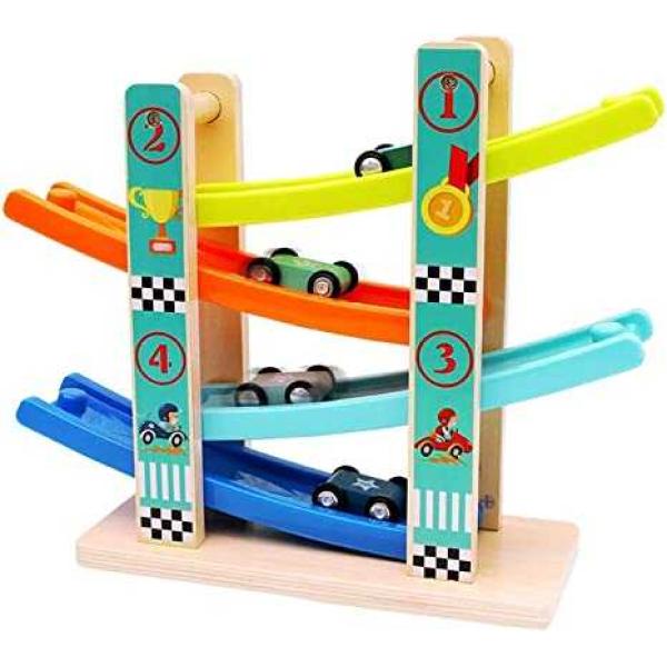 Wooden 4-Layer Race Track Cars,