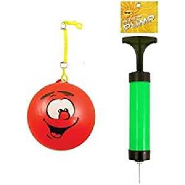 Smelly Fruits Smiley Face Ball & Sports Pump - Uninflated With Hooks & Spiral Keyring