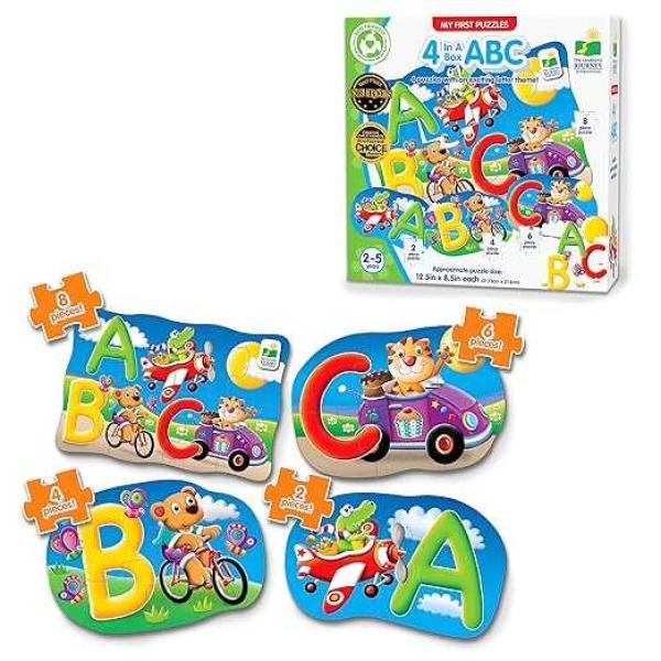 The Learning Journey My First 4-In-A-Box Puzzle - ABC - Educational Toddler Toys & Gifts for Boys & Girls Ages 2 & Up - Award Winning Puzzle, Multi
