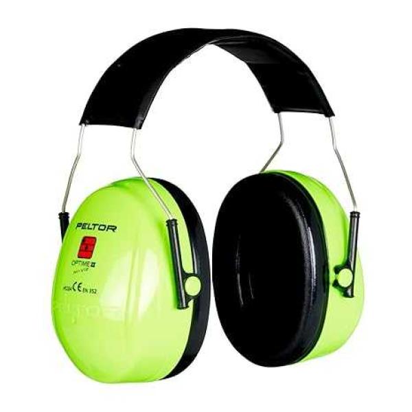 Pink or Green 3M PELTOR Optime II Earmuffs, 31 dB, Hi-Viz, Headband, H520A-472-GB