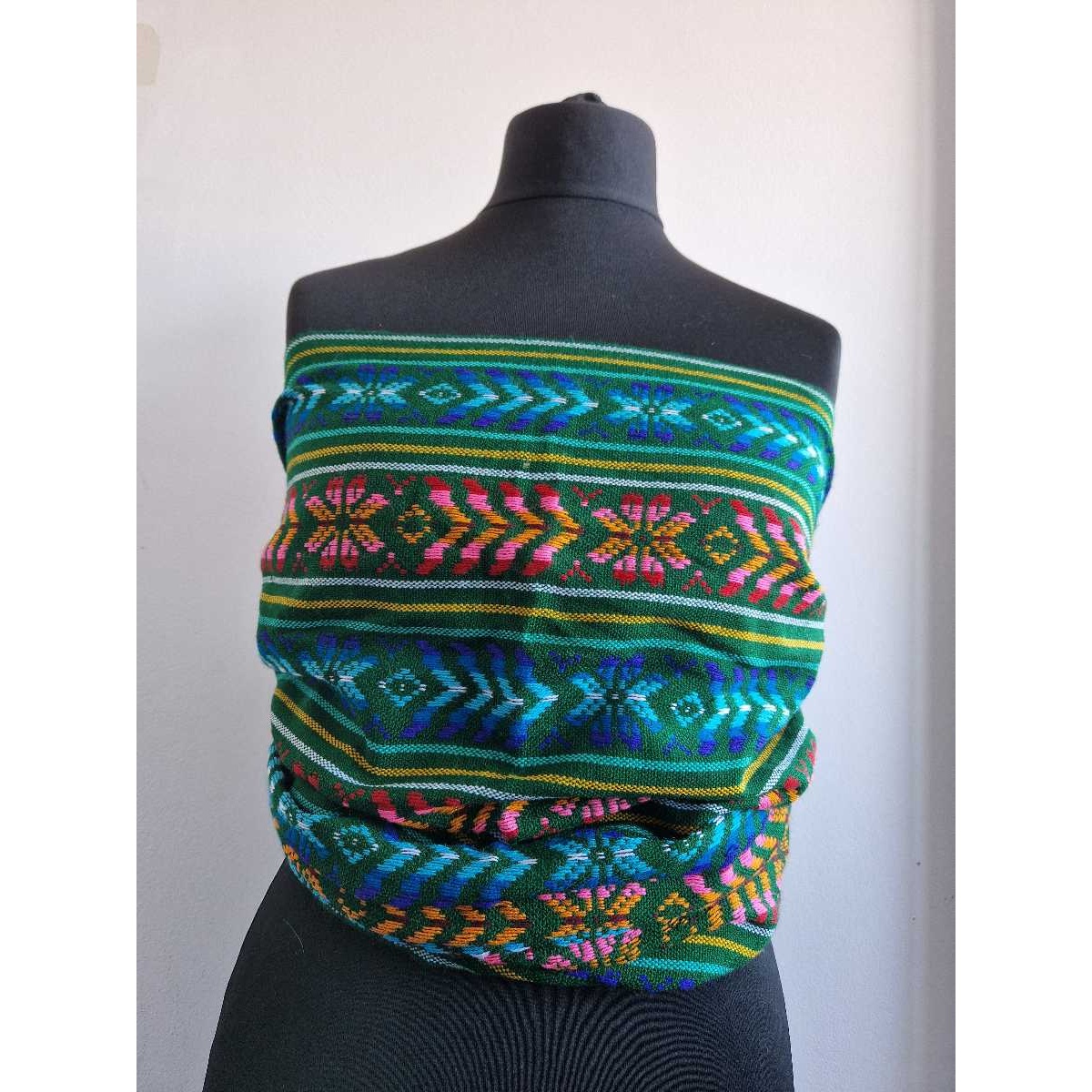 Mexican rebozo shawl Green and Blue