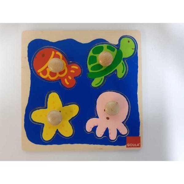 Wooden 4 Piece Inset Puzzle Under the Sea Creatures