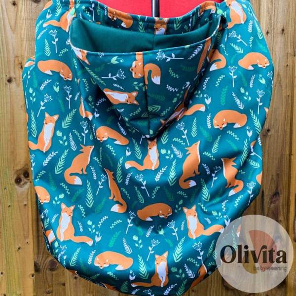 Olivita sling cover - green foxes