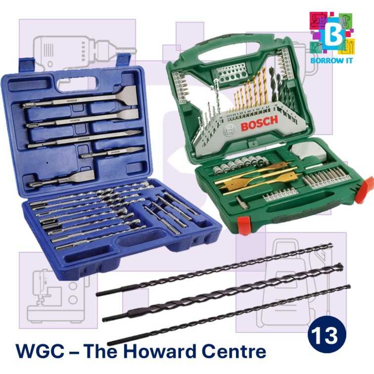 13 Assorted Drill Bits - several sets