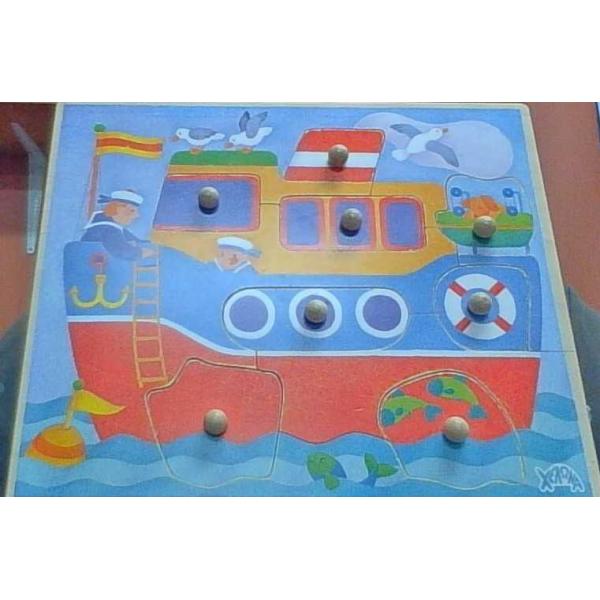 Borrow Wooden Slide and Peg Boat Puzzle