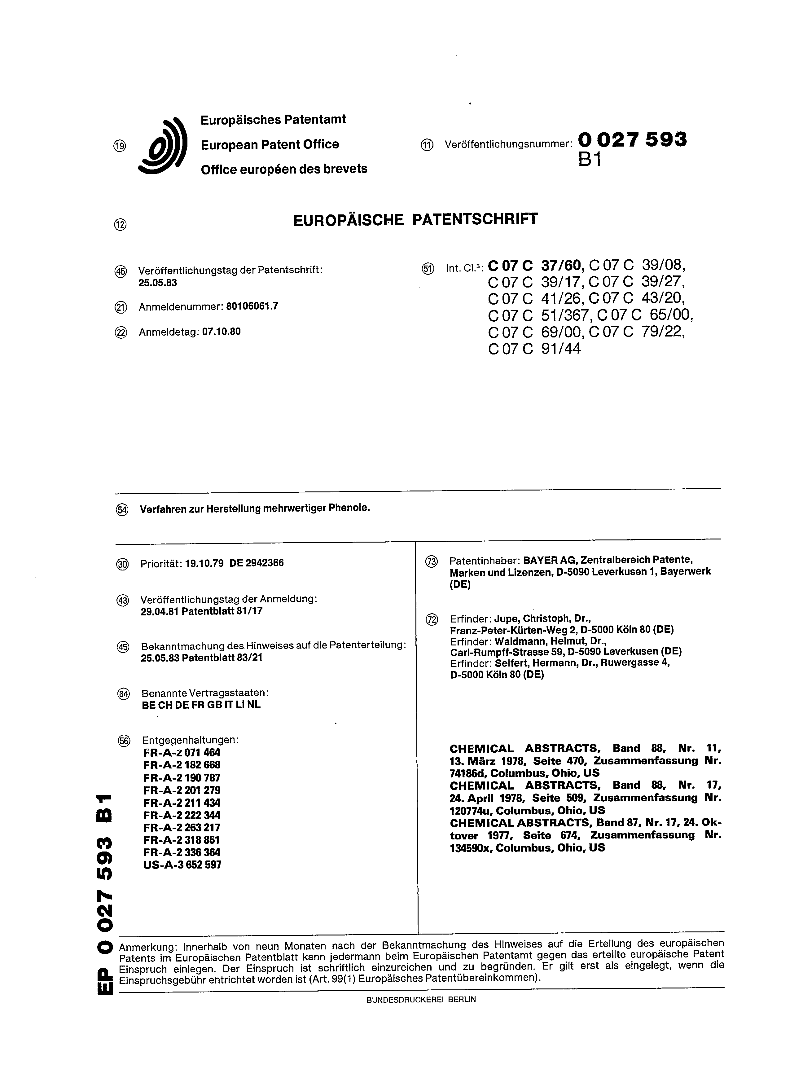 Br 8006713 A Processo Para Preparacao De Fenois Polivalentes Br 8006713 A Processo Para Preparacao De Fenois Polivalentes