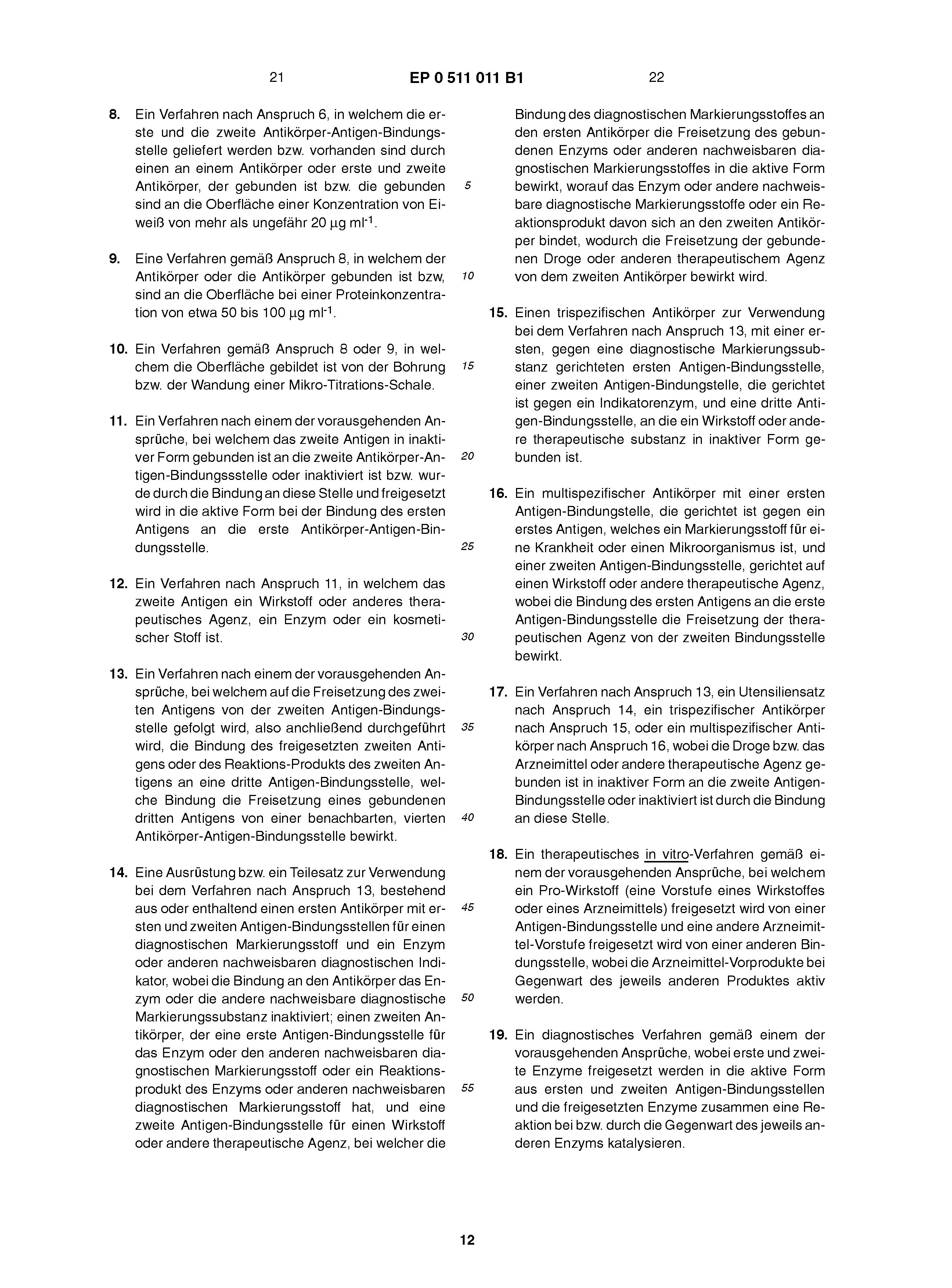 Ep 0511011 B1 Novel Antibodies And Methods For Their Use The