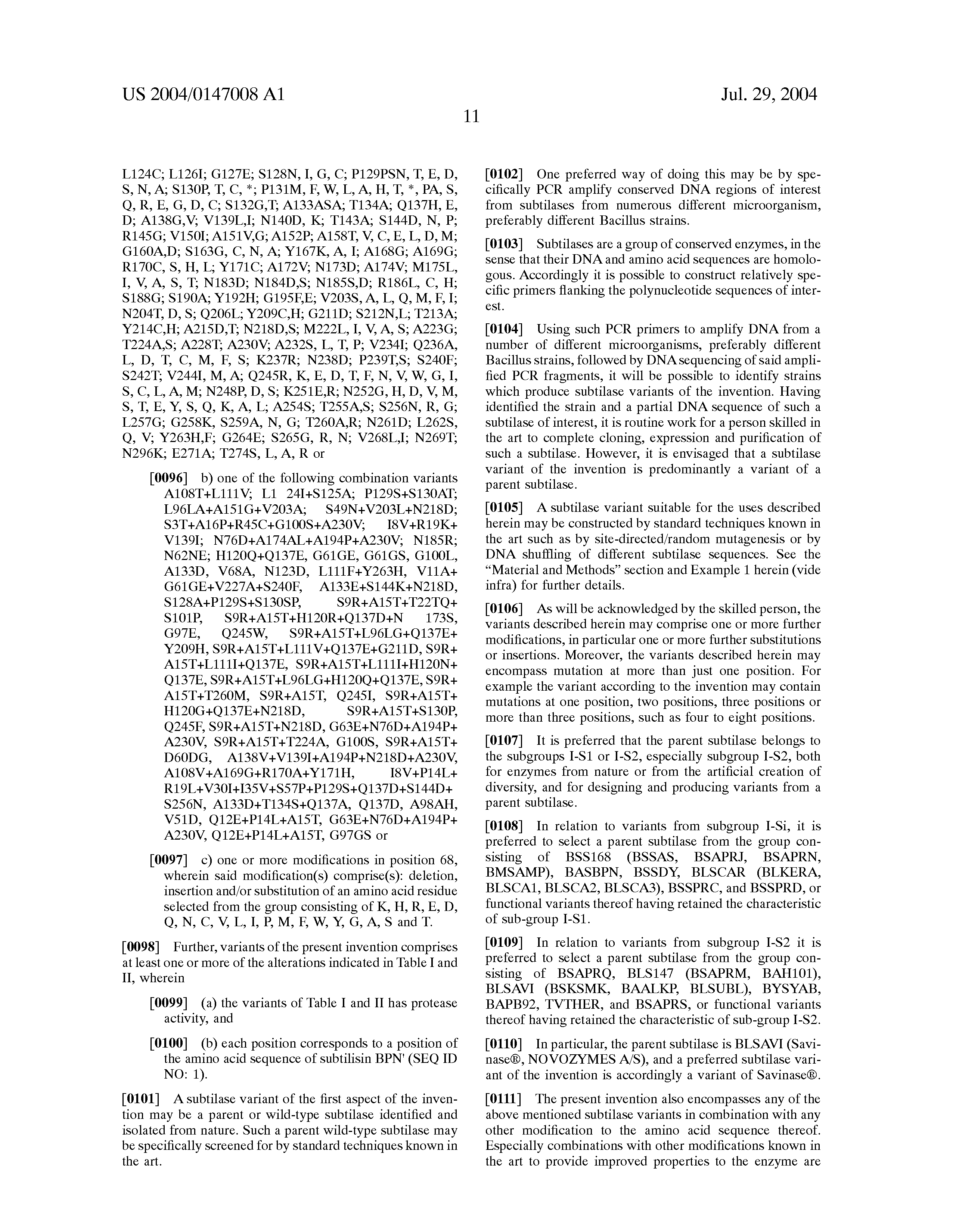 Us 04 A1 Subtilase Variants The Lens Free Open Patent And Scholarly Search