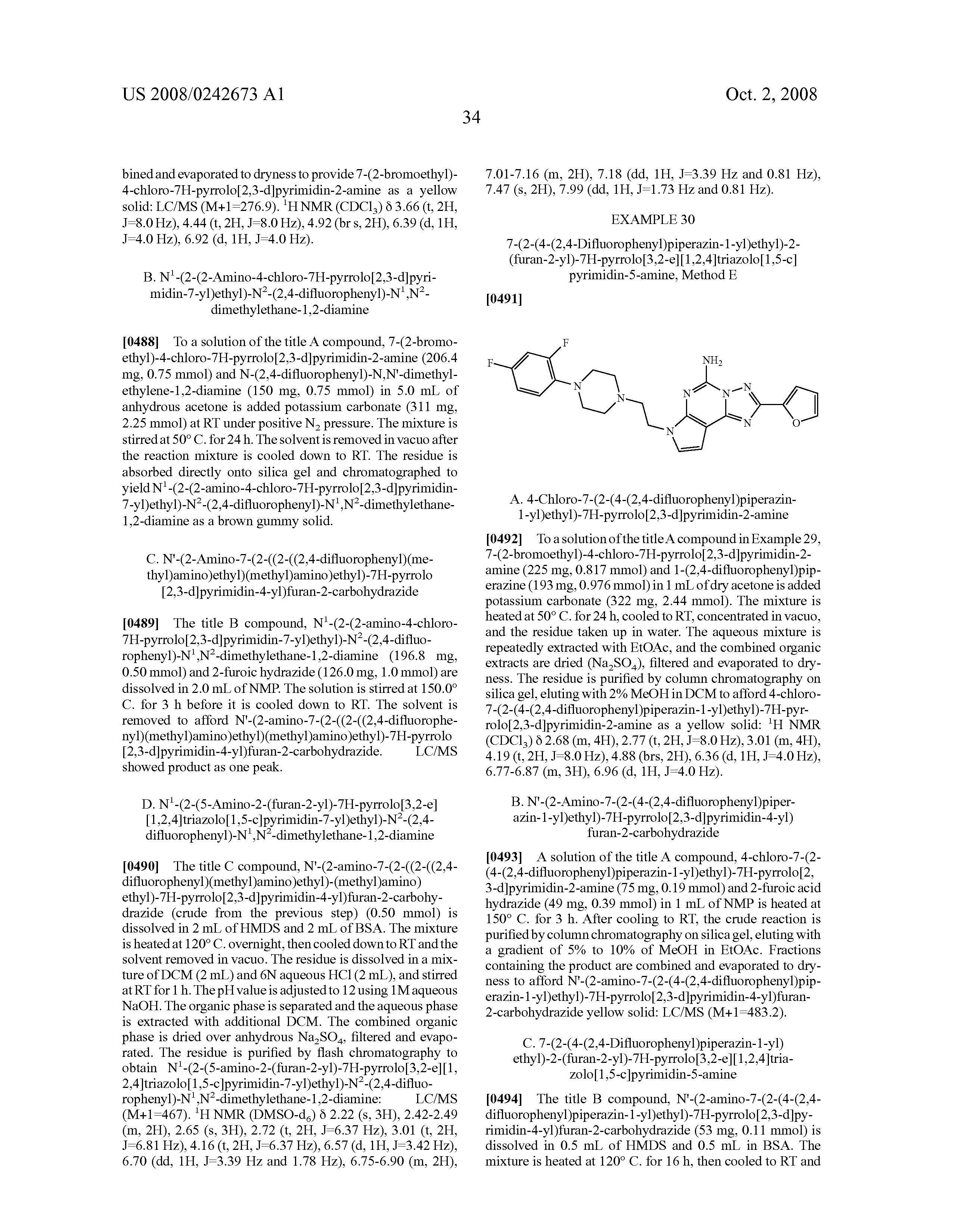Us 08 A1 Adenosine a Receptor Antagonists The Lens Free Open Patent And Scholarly Search