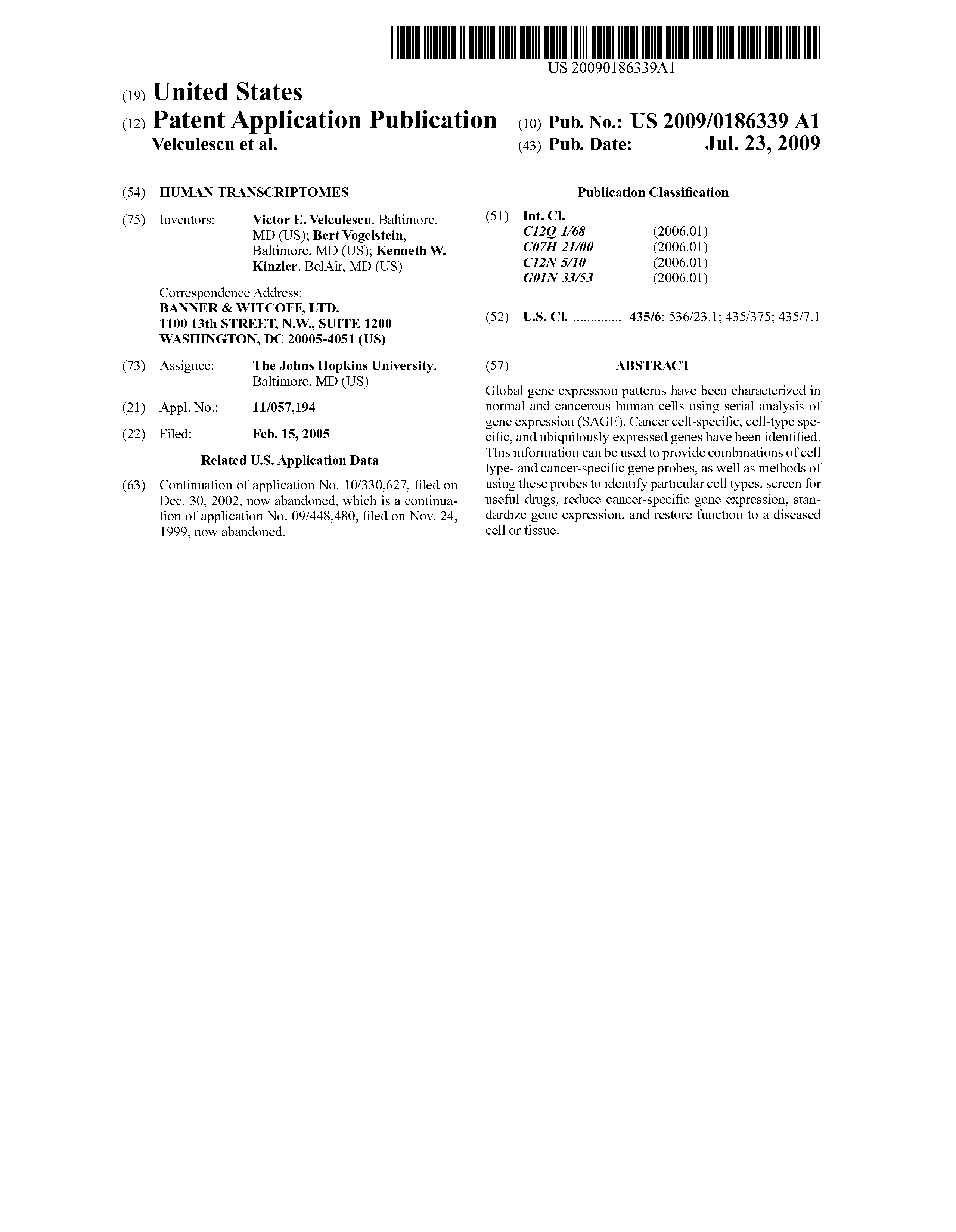 Us 2009 0186339 A1 Human Transcriptomes The Lens Free Open