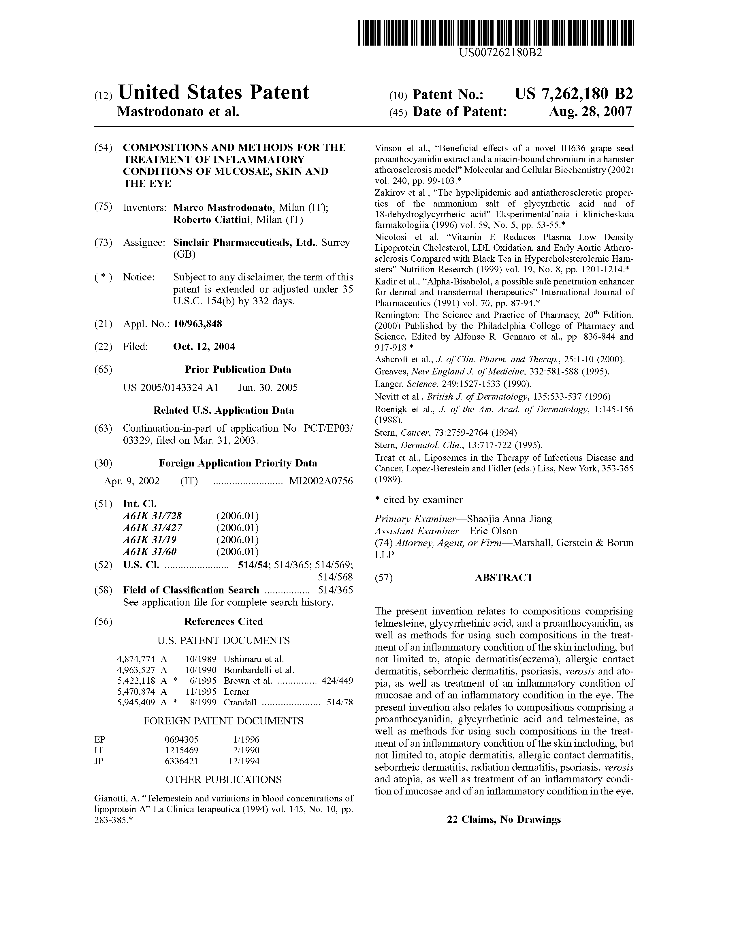 Cream Solaris: composition and method of application Cream Solaris: composition and method of application