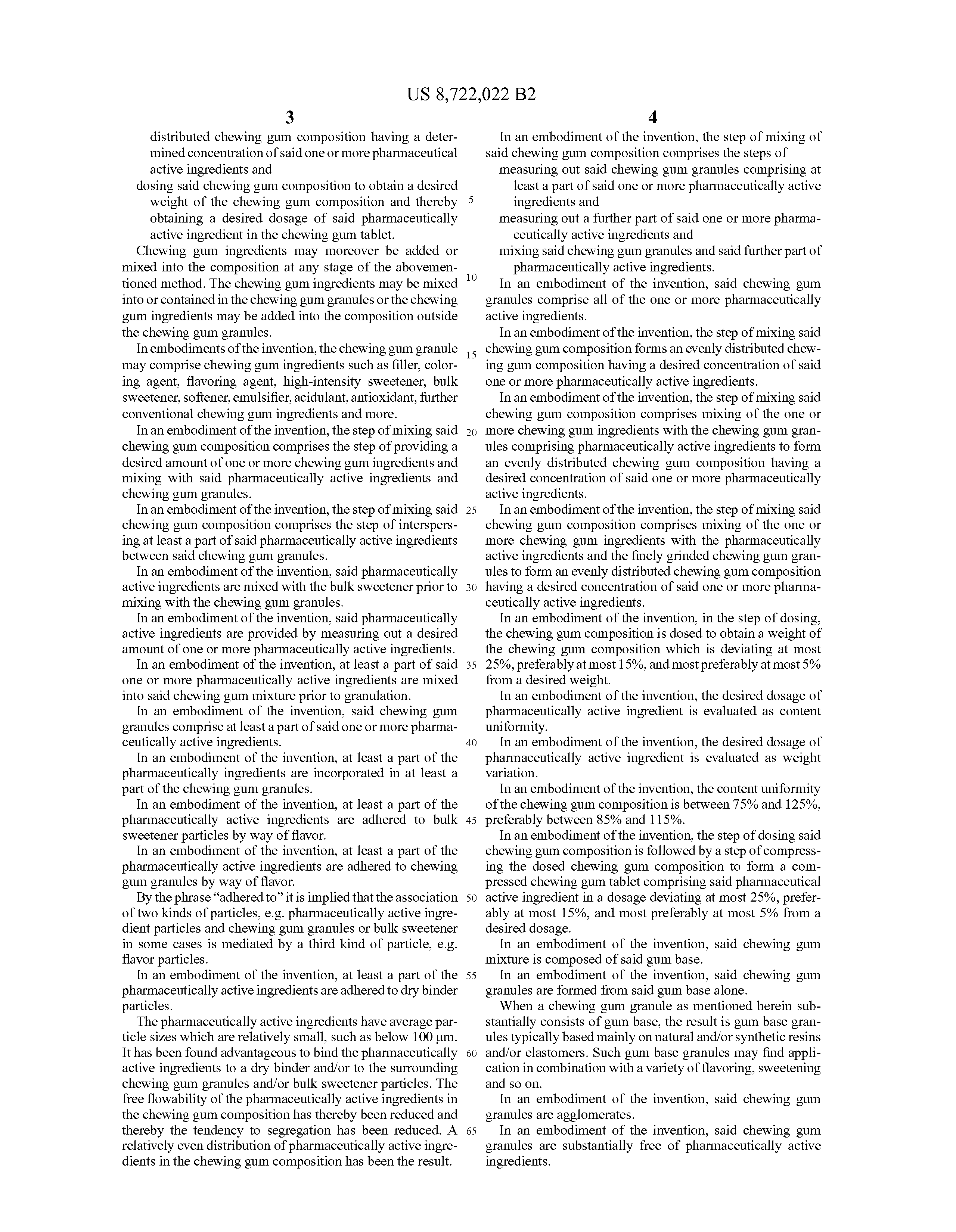 Us 8722022 b2 chewing gum tablet and method of dosing ... Thorengaard
