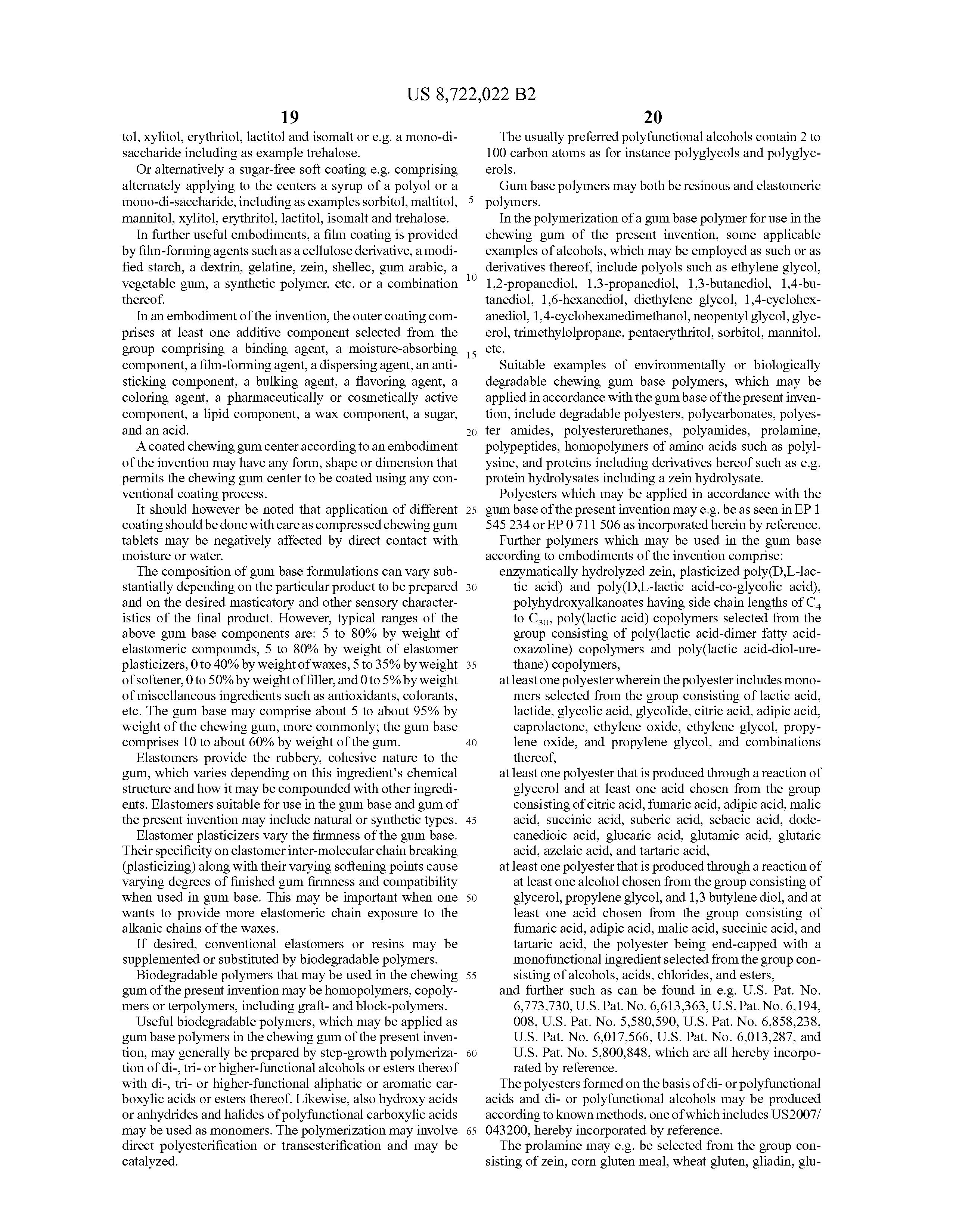 Us 8722022 b2 chewing gum tablet and method of dosing ... Thorengaard