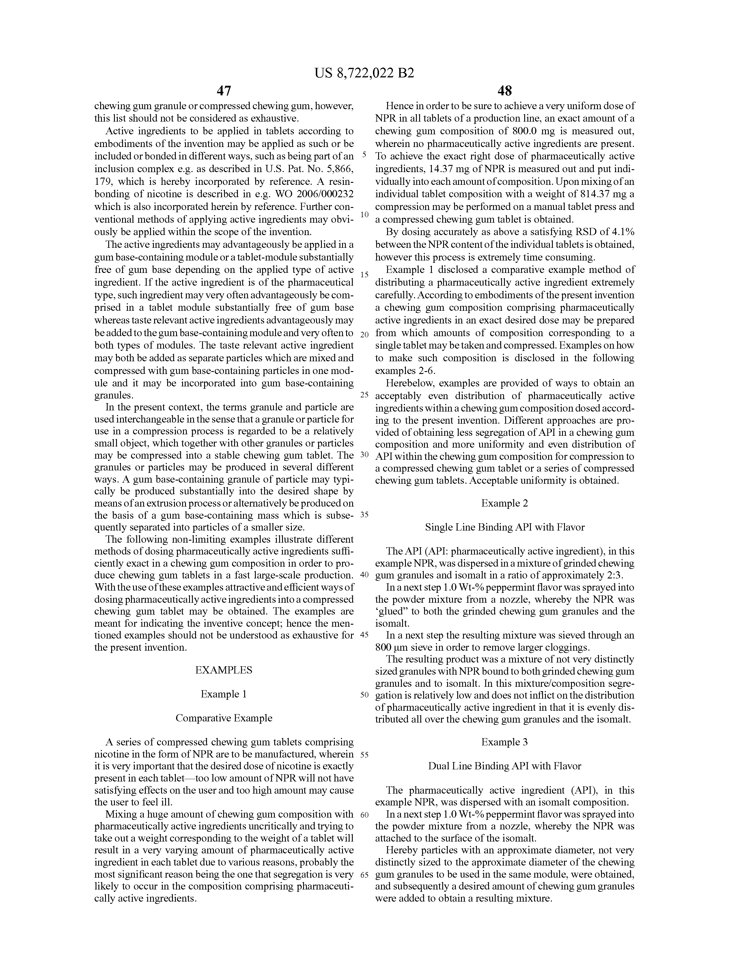 Us 8722022 b2 chewing gum tablet and method of dosing ... Thorengaard