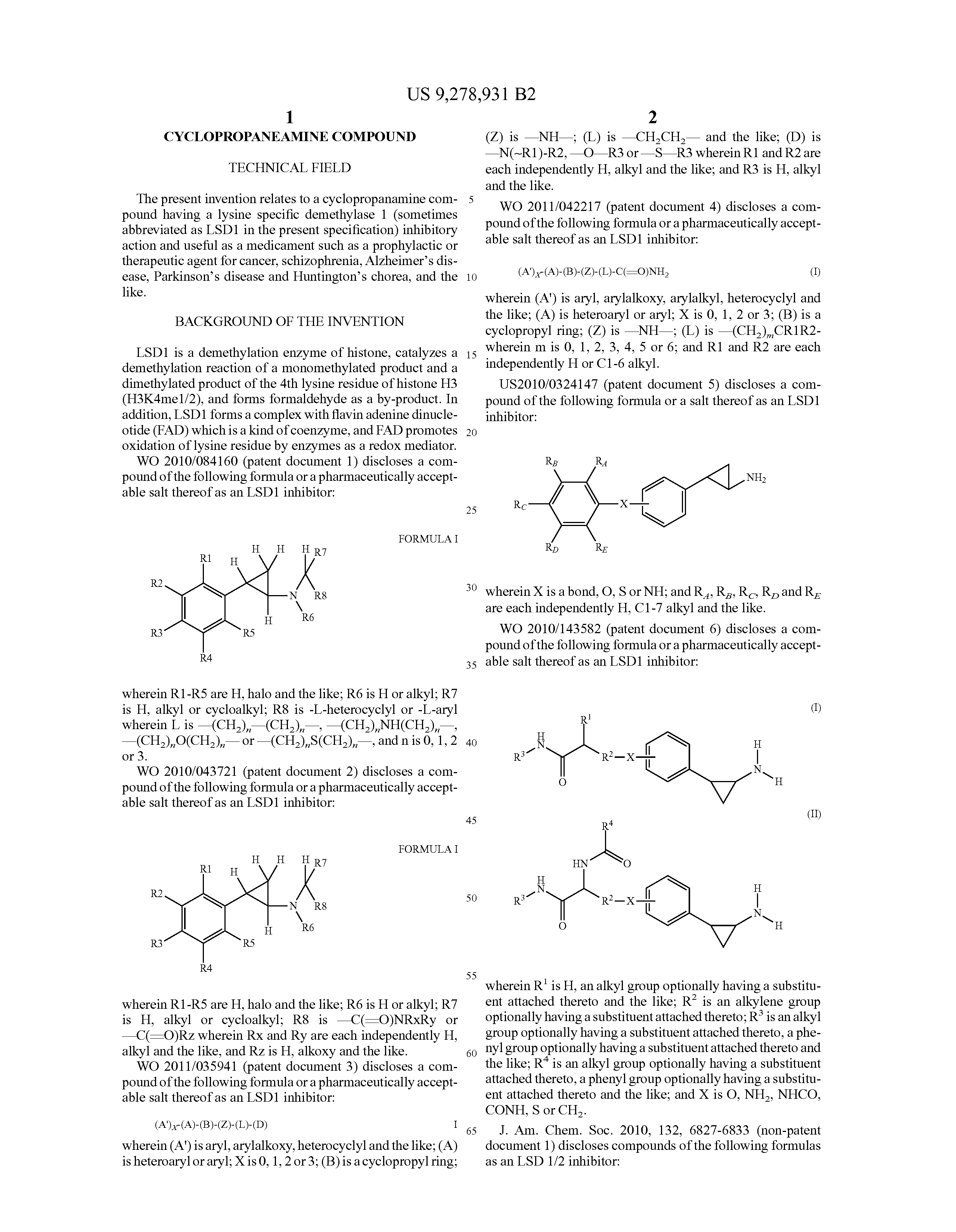 Us B2 Cyclopropaneamine Compound The Lens