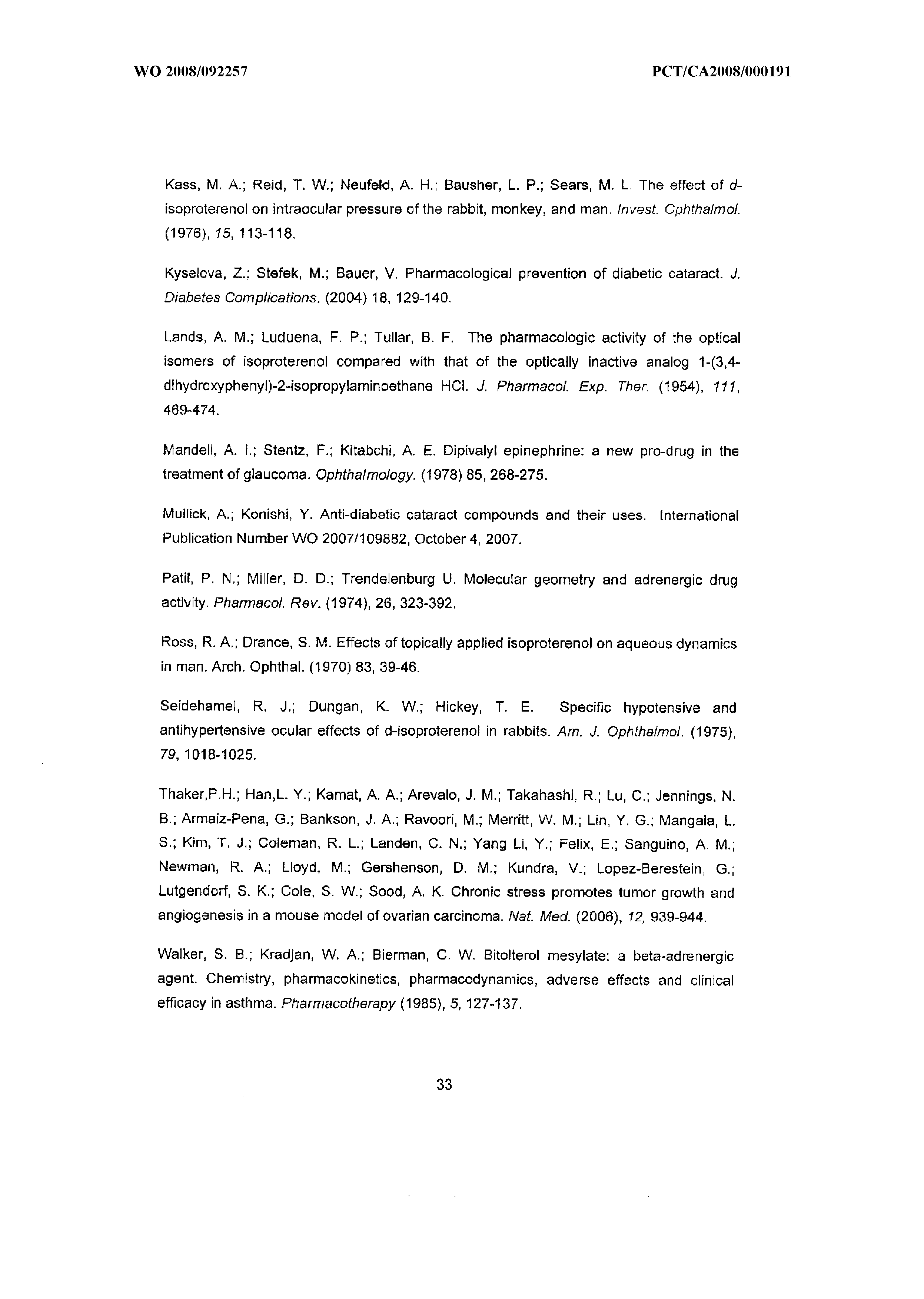 Wo 08 A1 Use Of Catecholamines And Related Compounds As Anti Angiogenic Agents The Lens Free Open Patent And Scholarly Search Wo 08 A1 Use Of Catecholamines And Related Compounds As Anti Angiogenic Agents The Lens Free Open Patent And Scholarly Search