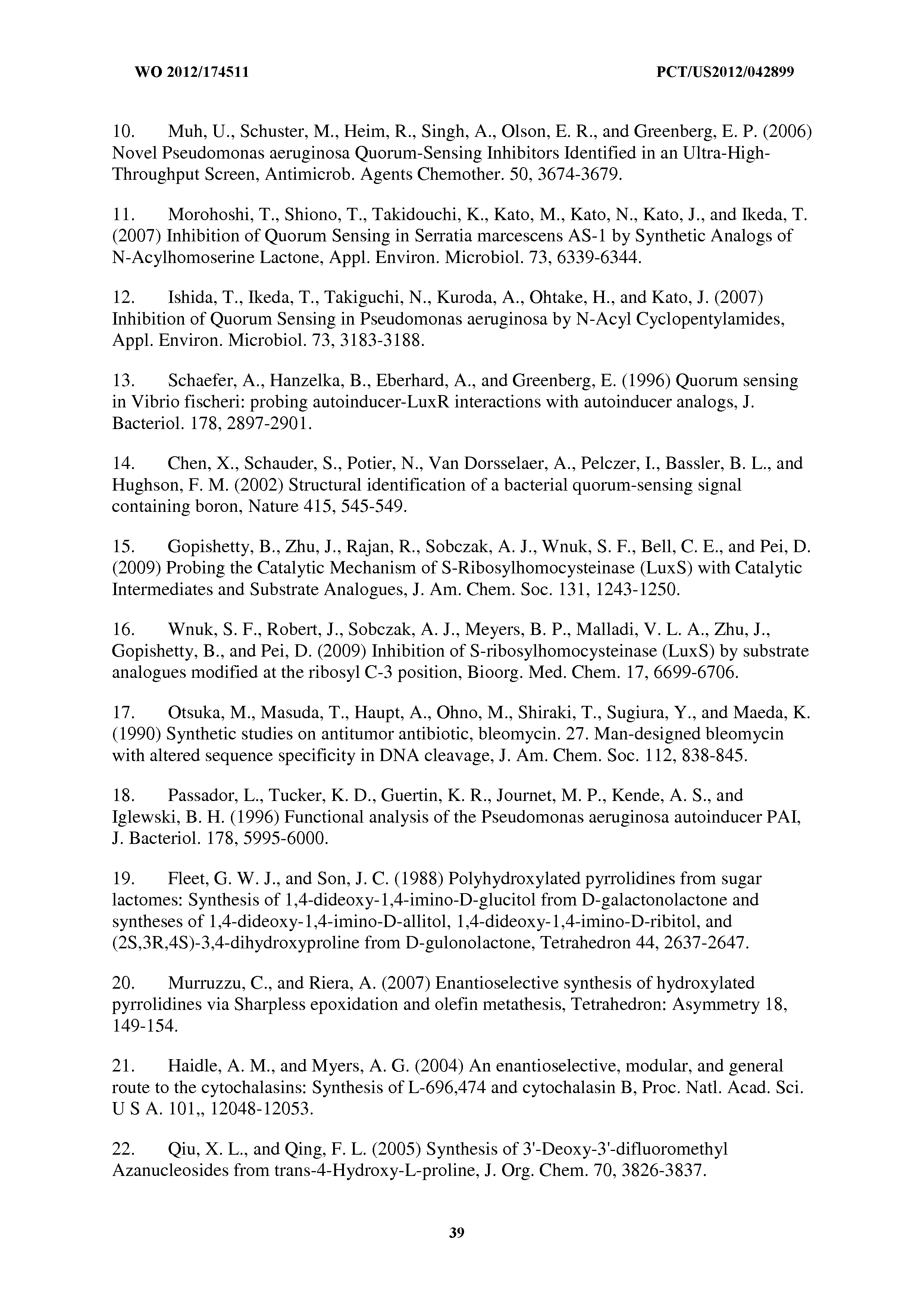 Wo 12 A1 2 Methylthiopyrrolidines And Their Use For Modulating Bacterial Quorum Sensing The Lens Free Open Patent And Scholarly Search