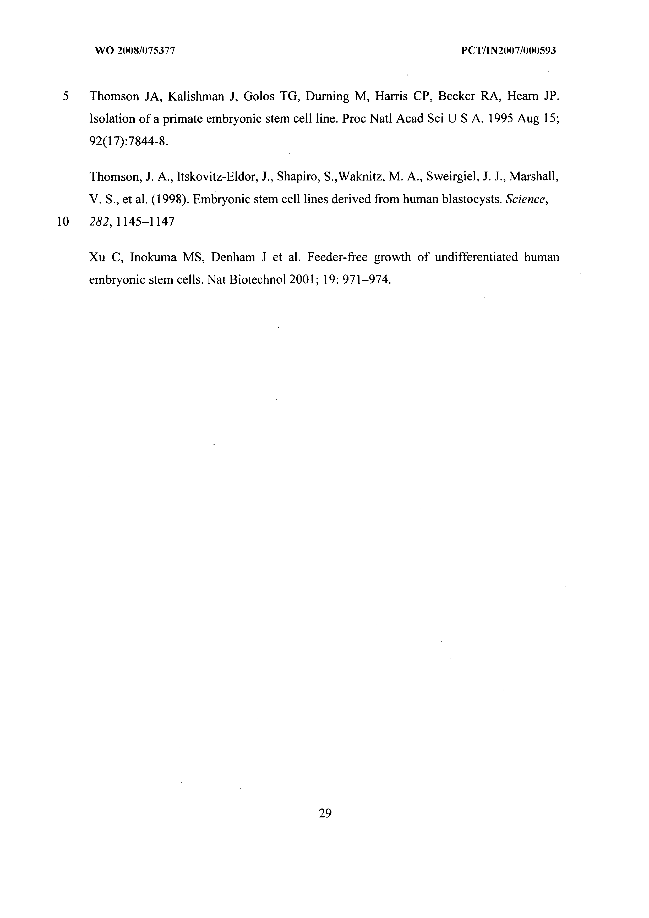 Wo 2008 075377 A2 Germ Lineage Derived Feeder Cells And Methods