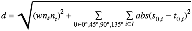 Shape-class distance equation