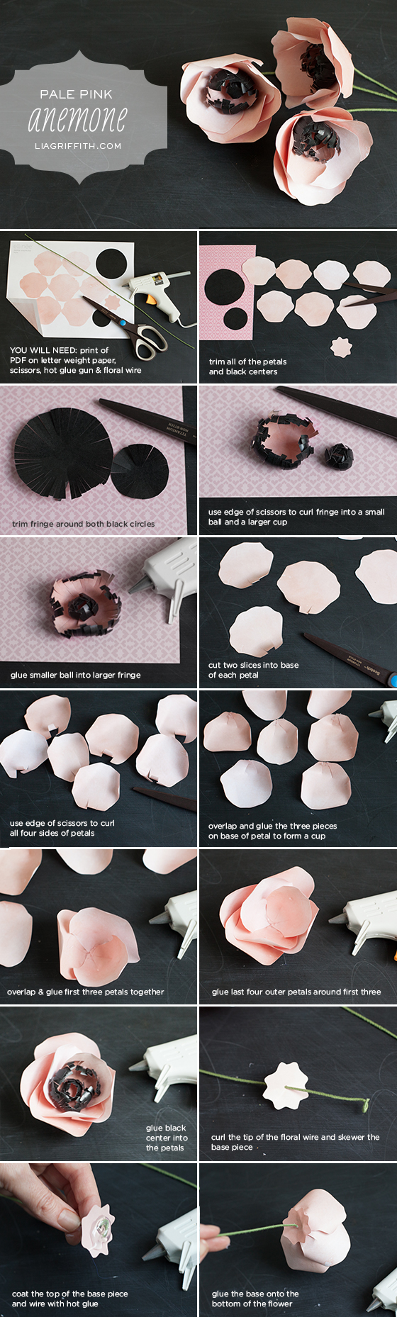 DIY Paper Flower Anemone Lia Griffith
