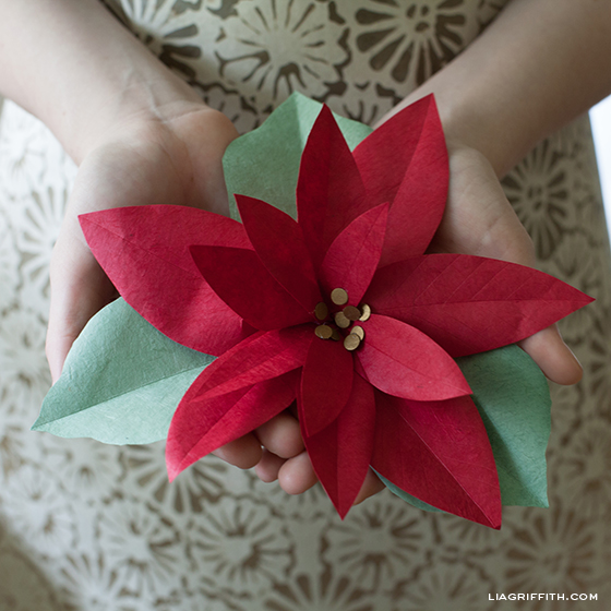 paper poinsettia garland