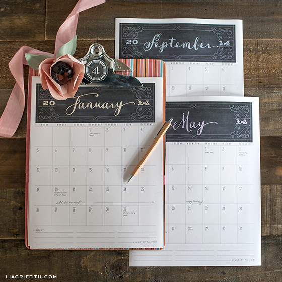 printable 2014 monthly calendar
