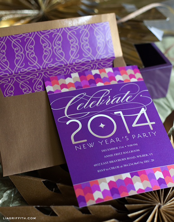new years eve invitation and envelope liner party invite site
