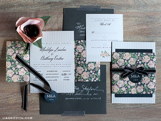 diy vintage wedding invitation set
