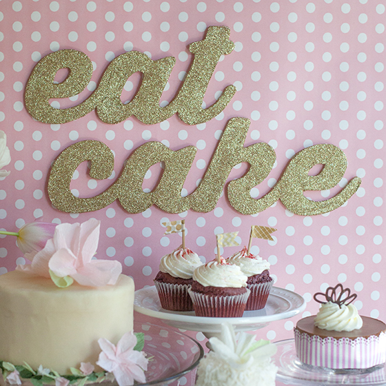 diy eat cake glitter