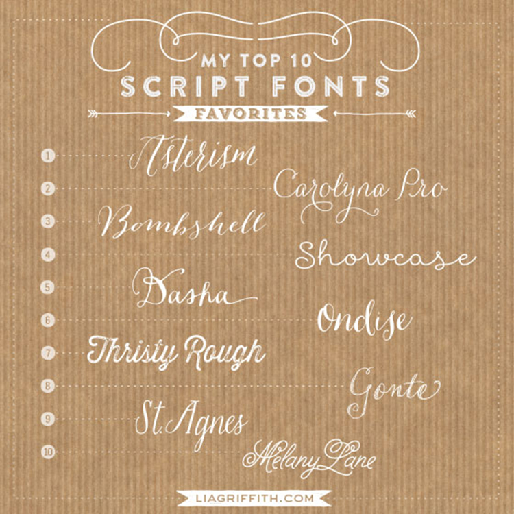 My Top Ten Favorite Script Fonts My Top Ten Favorite Script Fonts