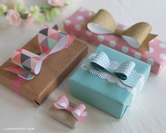 paper bow templates in four sizes