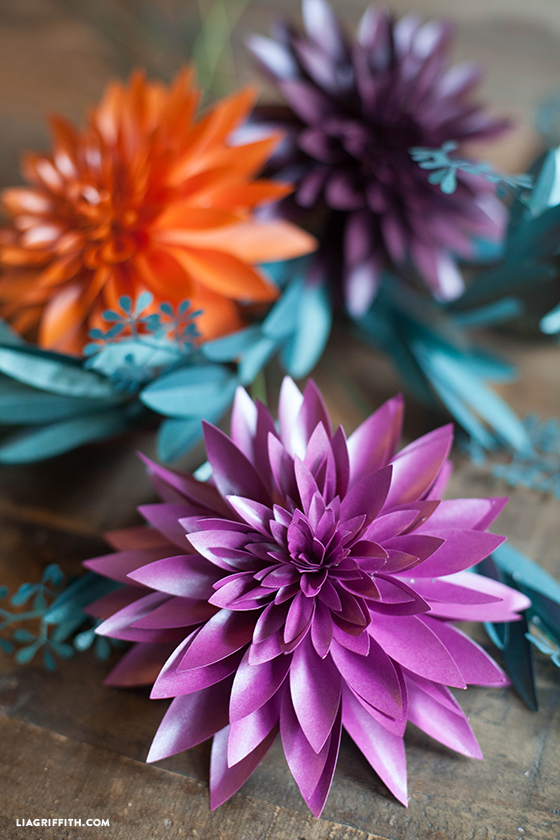 make metallic paper dahlias seeded eucalyptus for fall lia griffith paper dahlia flower template
