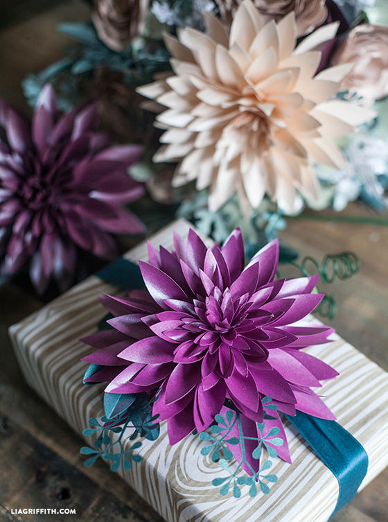 make metallic paper dahlias seeded eucalyptus for fall lia griffith paper dahlia flower template