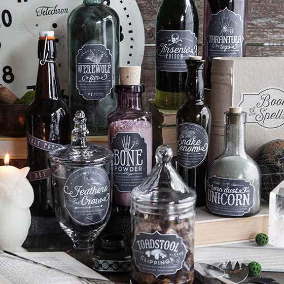 Halloween Small Apothecary Bottles Potion Decorations Witch And Wizard