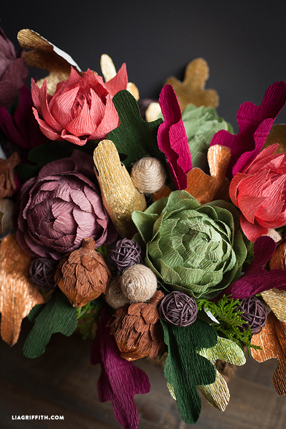crepe paper floral arrangement for your thanksgiving table tissue paper flower arrangements