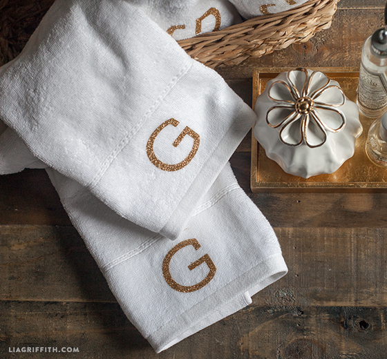 simple and elegant monogrammed towels lia griffith