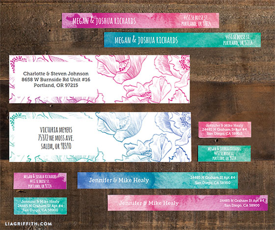 printable watercolor and floral address labels lia griffith