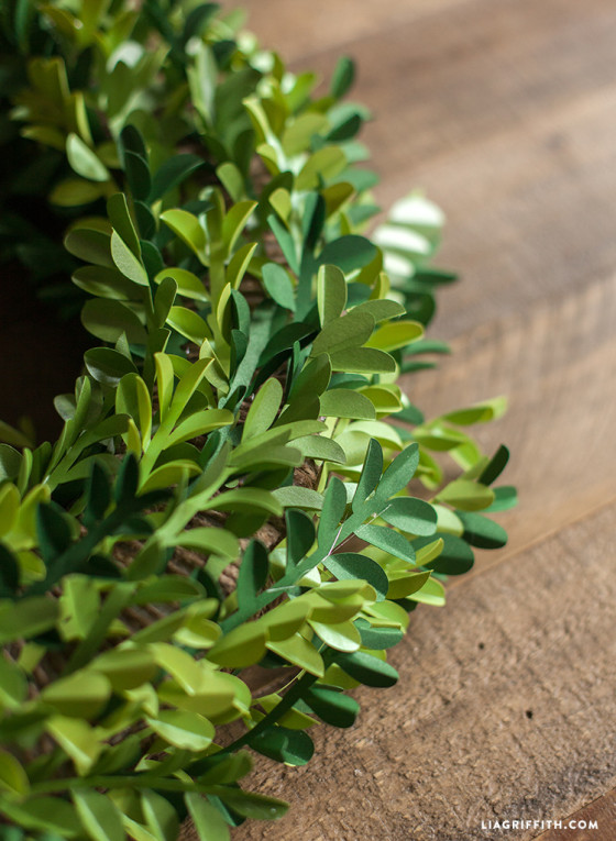 DIY Paper Boxwood Wreath for Spring - Lia Griffith