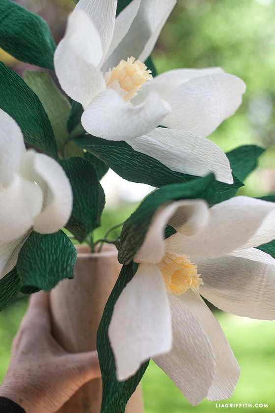 diy paper magnolia flower lia griffith paper flower arrangement ideas