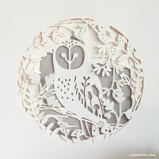 papercut fall owl artwork