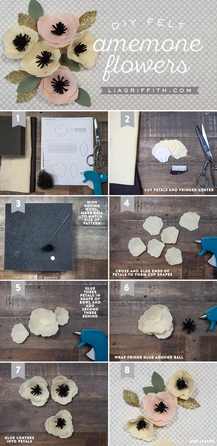 DIY Felt Flower Anemone Lia Griffith