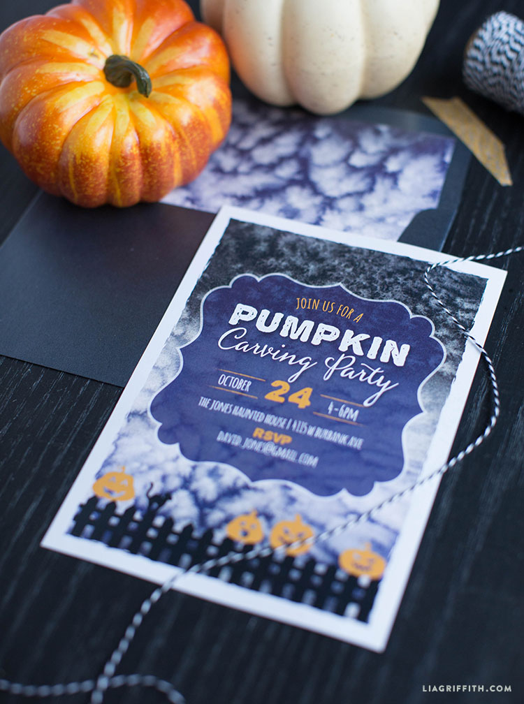 pumpkin carving party invitation lia griffith