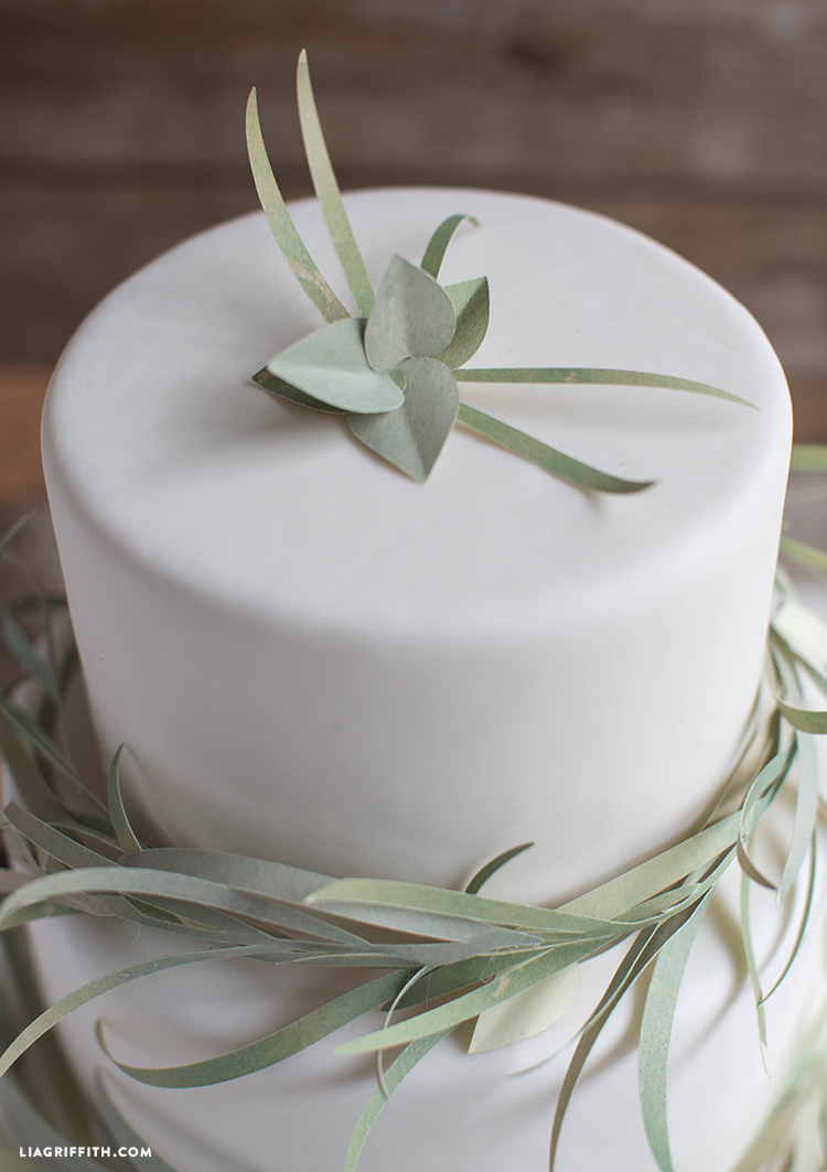eucalyptus wedding cake topper