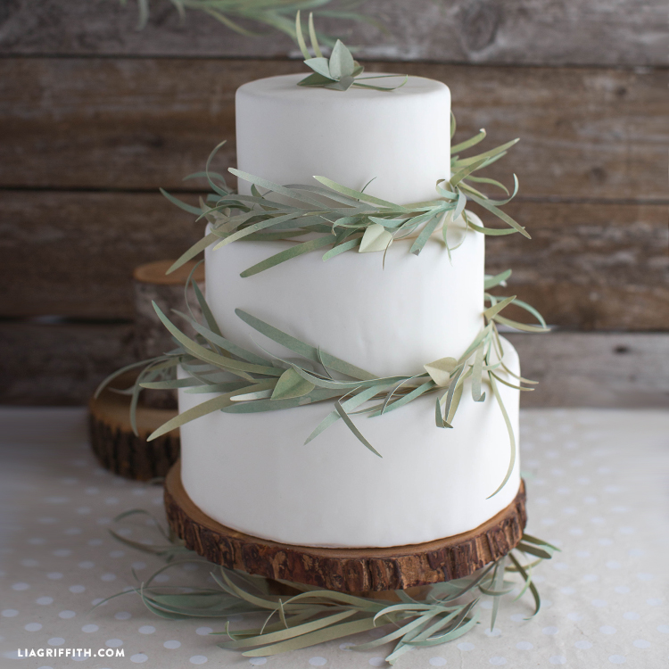 Paper Eucalyptus Garland  for Your Wedding  Cake  Lia Griffith