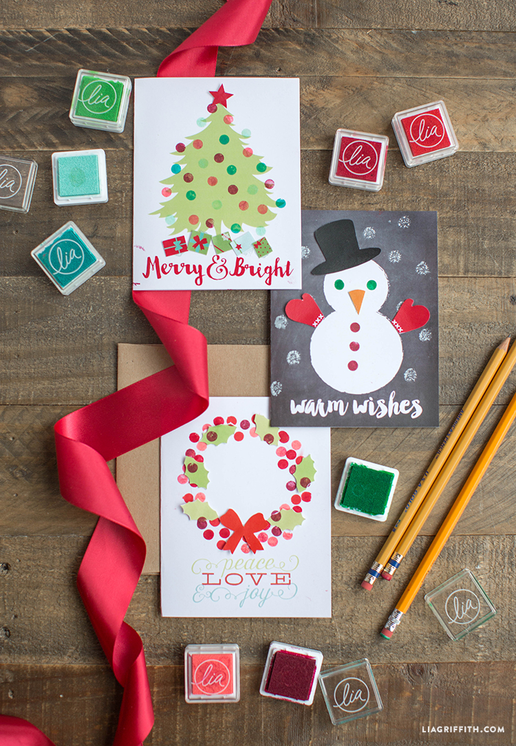stamped holiday cards craft for kids