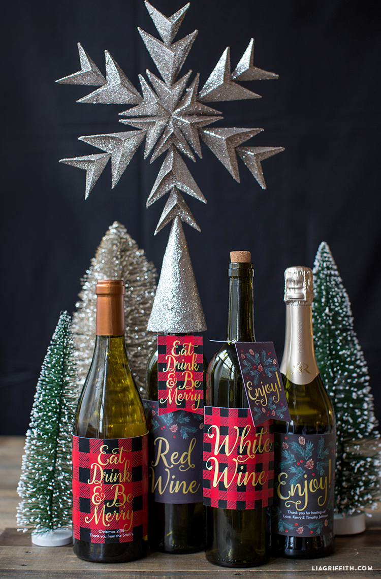 printable christmas wine bottle labels lia griffith printable wine bottle labels