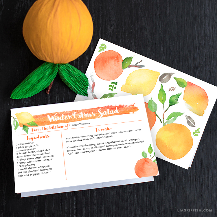 citrus season recipe card lia griffith make recipe cards