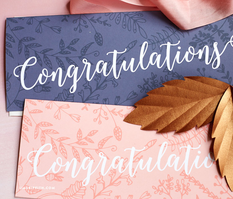 elegant money holder congratulations card lia griffith congrats cards printable