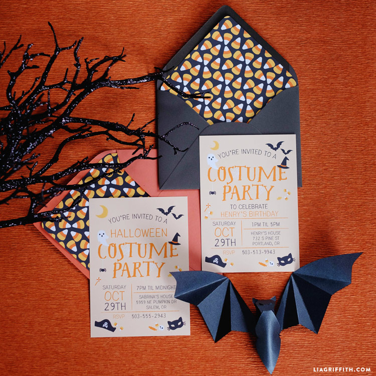 halloween costume party invitations lia griffith