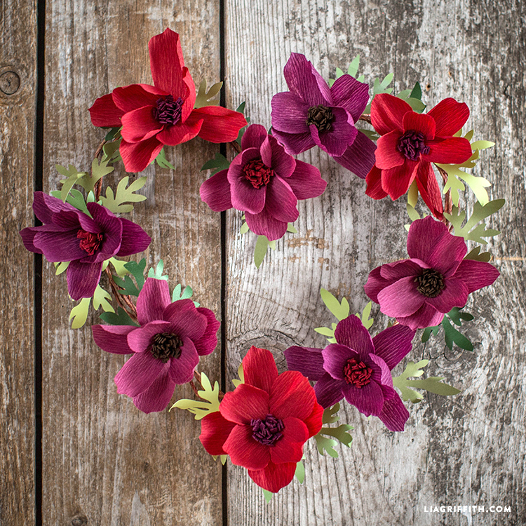 diy flower heart wreath tutorial with paper flowers paper flower wreath diy